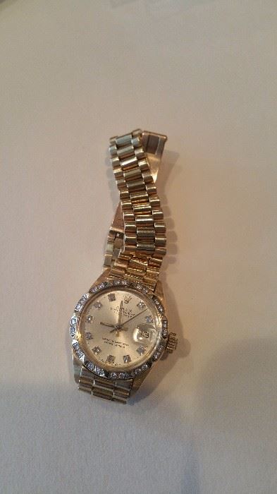 Ladies presidential diamond bezel Rolex vintage
