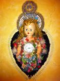 Karen Stone Signed Doll Wall Clock
