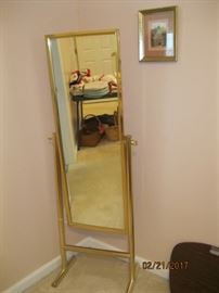 Brass Cheval Mirror