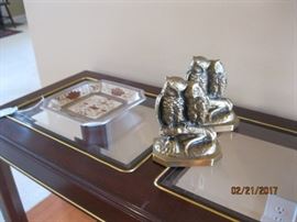 Brass owl bookends
