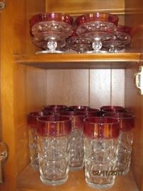 King's Crown glassware in excellent condition. Not pictured are wine and cordials.