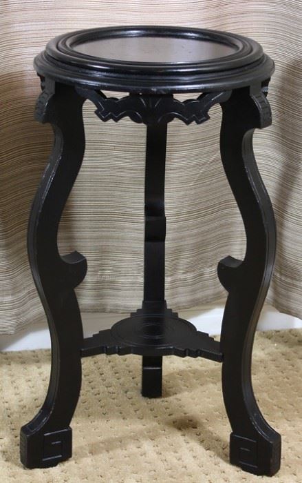 Antique Black Plant Stand (13"D x25"H)