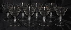Cut  Crystal Wine Stems Set of 8