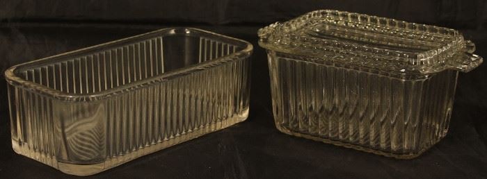 Federal Glass Refrigerator Dish w/o Lid and Anchor Hocking with Lid