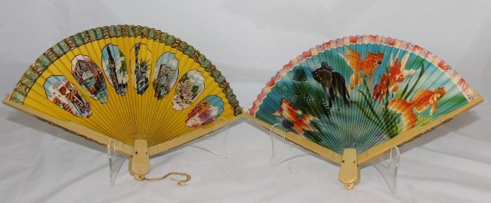 Vintage Unicorn Brand Folding Fans