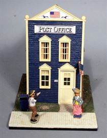 G Scale Train Set Post Office Building with Figures and Mailbox