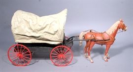 1968 MARX Louise Marx Johnny West Covered Wagon w/ Horse and Harness, Style 4434, Includes Original Box