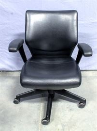 Keilhauer Black Leather Ergonomic Adjustable Office/Conference Chair