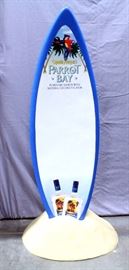 Captain Morgan's Pirate Bay Rum Advertising Promo Surfboard Display, with Faux Sand Base, 70"T
