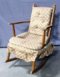 Vintage Rocker Rocking Chair with Padded Upholstered Seat 24" X 33"