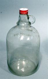 Vintage One Gallon Coca-Cola Syrup Jug, Ball Ideal Blue Two Quart Canning Jar, and Absolutely Pure Milk Milk Bottle