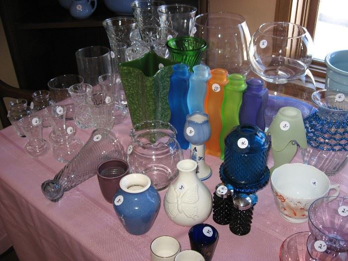 Colored glassware items