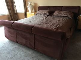 Lazar ultrasuede king size sleigh bed