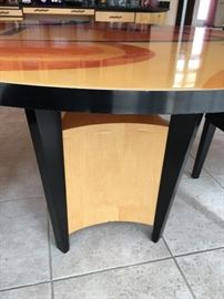 vintage MCM&nbsp;Benjamin Le signed stained inlay table