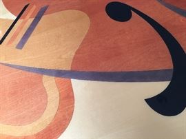 vintage MCM&nbsp;Benjamin Le signed stained inlay table