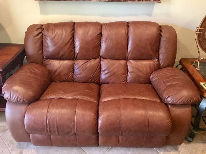 Berlin Leather Reclining Love Seat