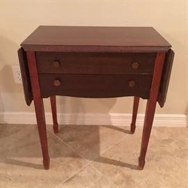 Antique Dropleaf Table with Silverware Chest, circa 1881