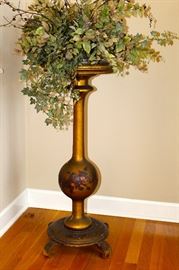 Gorgeous pedestal (antique with hand painted interesting base)