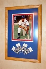 Signed Billy Williams Photo, along with tickets, framed.  