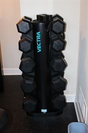 Vectra free weights for you he-men and she-women that can lift the big guns.  Plus the stand.