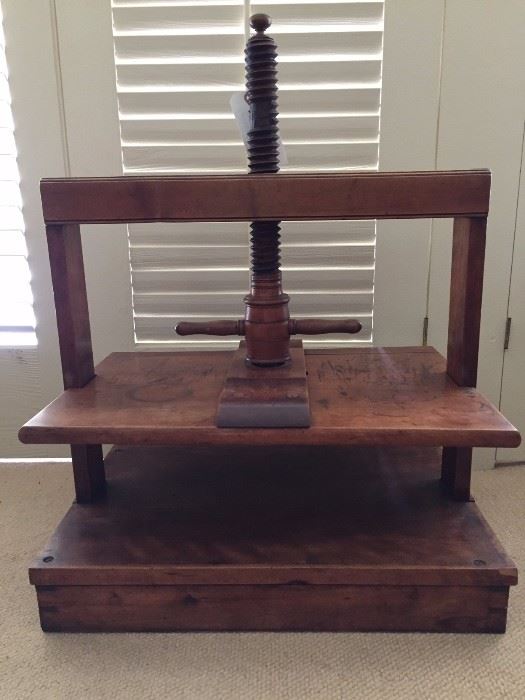 Antique book press.  Functional