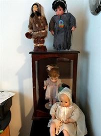 Eskimo, Indian style, Madam Alexander, etc. dolls