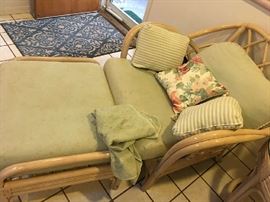 Rattan Chair and Footstool