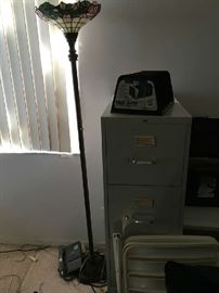 Floor Lamp, Metal File Cabinet