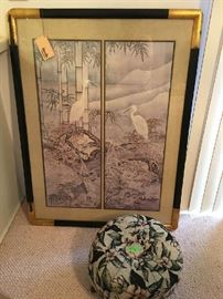 Oriental style art, foot stool