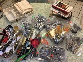 Silverware, utencils, cookbooks