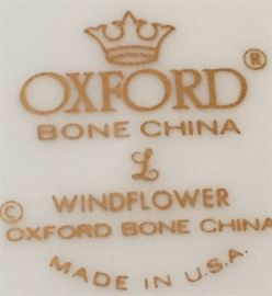 75 piece set OXFORD WINDFLOWER Pattern Bone China 12 place settings