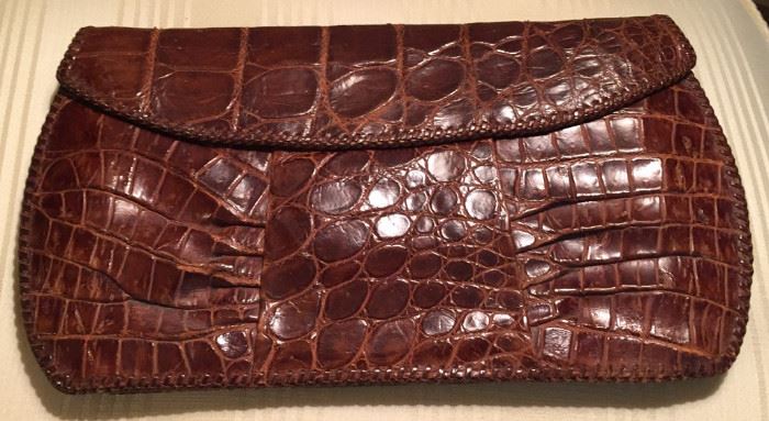 Vintage Alligator clutch handbag