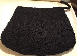 Vintage black Persian lamp clutch handbag