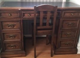 1960's desk and chair...leather top