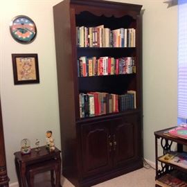 Bookcase with storage area.  Two nesting tables.