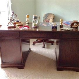 Wooden Desk with leather insert