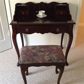 Small Bombay secretary desk and Bombay stool