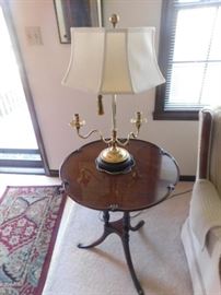 1935 mahogany Wooden Splay end table 27 by 22