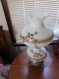 Hand painted Hurricane Lamp