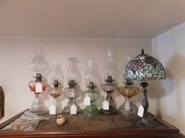 Antique oil lamps