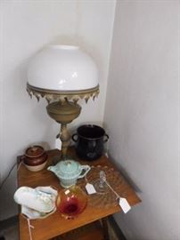 1950's Glass and Brass lamp