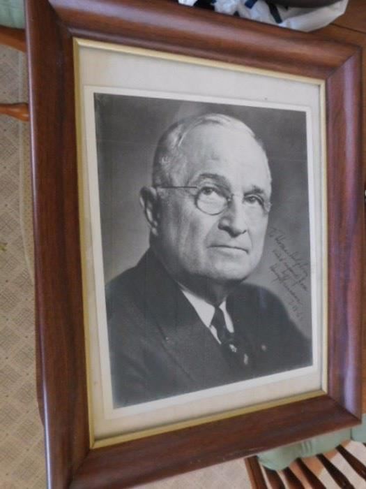 Harry S. Truman autographed picture