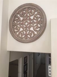 Large Solid Wood Round indoor/outdoor wall art.  Absolutely beautiful piece!