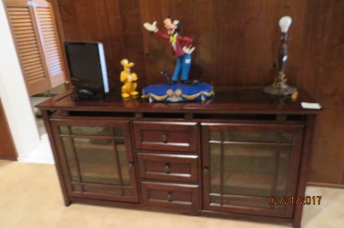 Cabinet for TV & Components, Ceramic Goofy and Pluto 