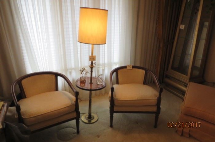Pair of Side Chairs, Table Lamp