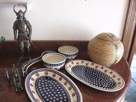 Poland Pottery, Studio Pottery with gold accent