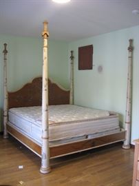 Custom Painted King Size Bed - See also Custom painted bed side tables.  All by Ferguson Copeland