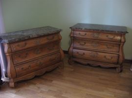 Custom painted bedside tables with granite tops - See matching custom painted King Size Bed.  All by Ferguson Copeland
