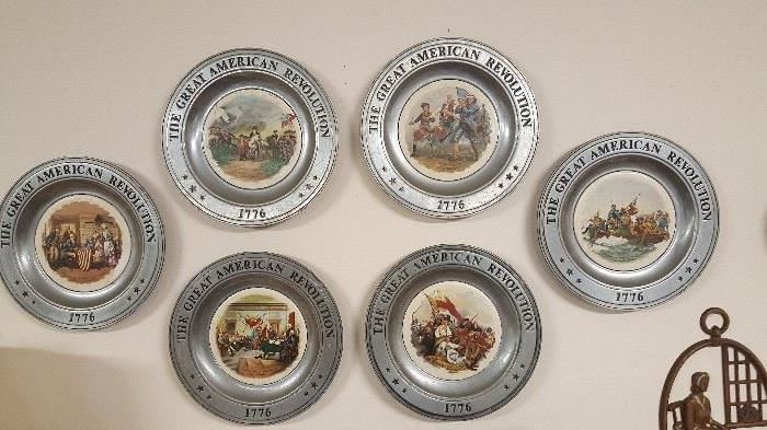 Collectable pewter plates