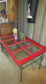 Repurposed window coffee table